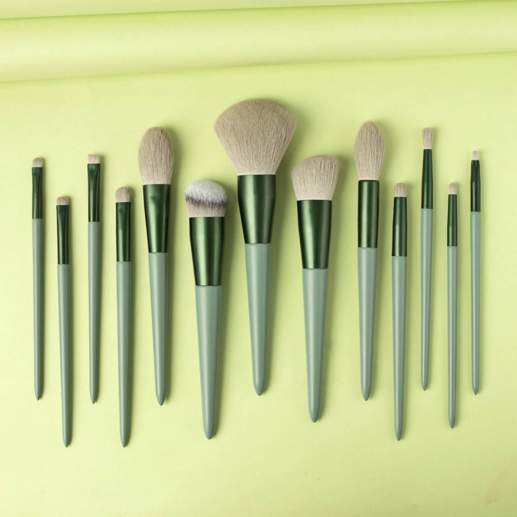 Natural Series Professional 13pcs Man-made Cosmetics Beauty Cosmetic Kit Eye Makeup Brushes Cleaner Sets Tools